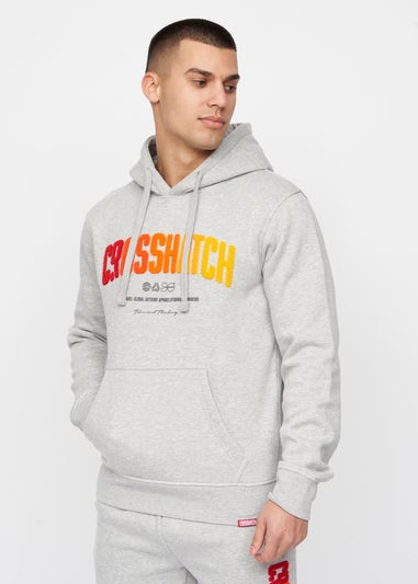 Crosshatch Grey Marl Flocked Hoodie