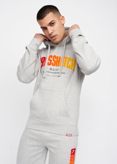 Crosshatch Grey Marl Flocked Hoodie