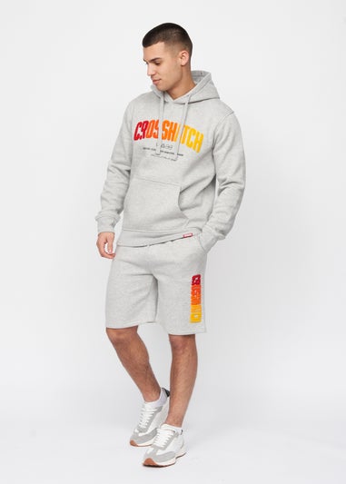 Crosshatch Grey Marl Flocked Hoodie