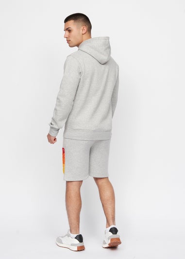 Crosshatch Grey Marl Flocked Hoodie