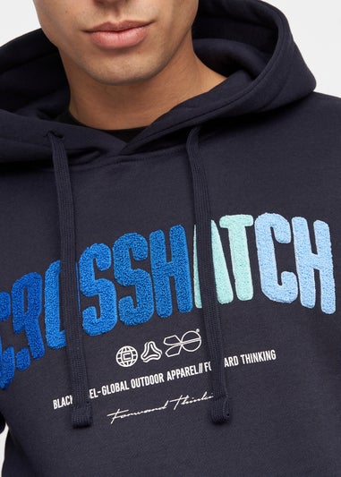 Crosshatch Navy  Flocked Hoodie