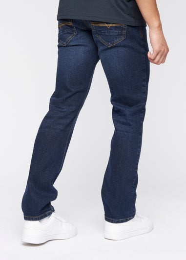 Crosshatch Dark Wash Chas Straight Fit Jeans