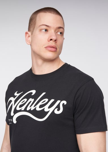 Henleys Black  Scripthen T-Shirt