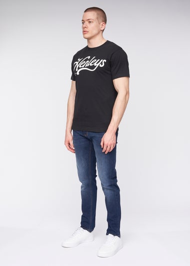 Henleys Black  Scripthen T-Shirt