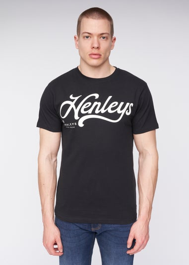 Henleys Black  Scripthen T-Shirt