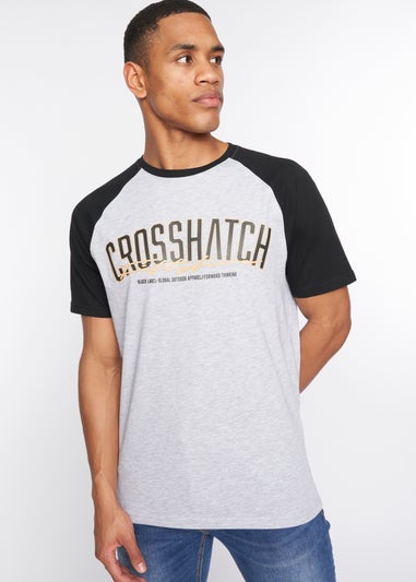 Crosshatch Black/Light Grey Marl Plotmar T-Shirt