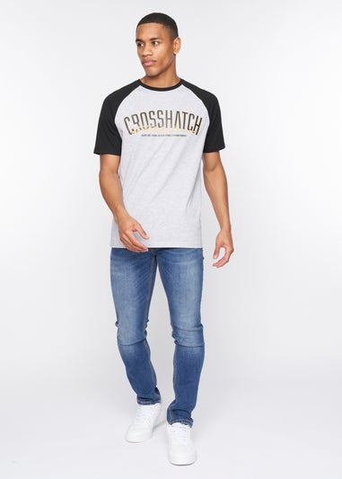 Crosshatch Black/Light Grey Marl Plotmar T-Shirt