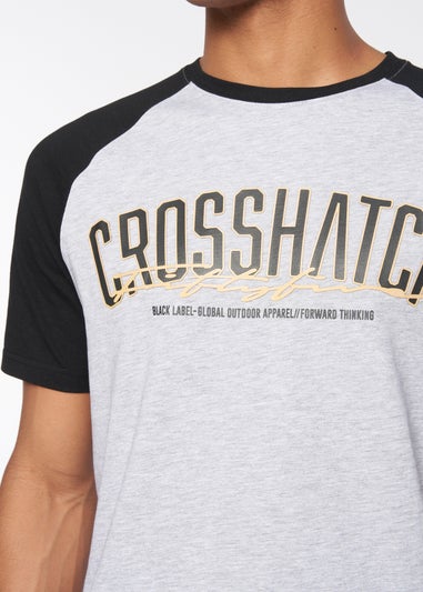 Crosshatch Black/Light Grey Marl Plotmar T-Shirt