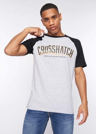 Crosshatch Black/Light Grey Marl Plotmar T-Shirt