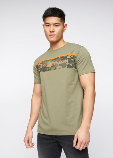 Crosshatch Olive  Neoline Camo T-Shirt