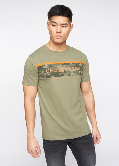 Crosshatch Olive  Neoline Camo T-Shirt