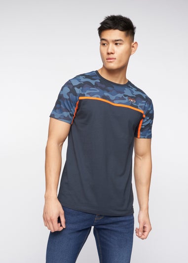 Crosshatch Navy  Brightling Camo T-Shirt