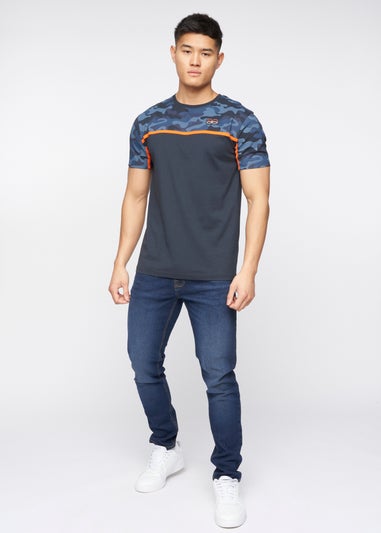 Crosshatch Navy  Brightling Camo T-Shirt