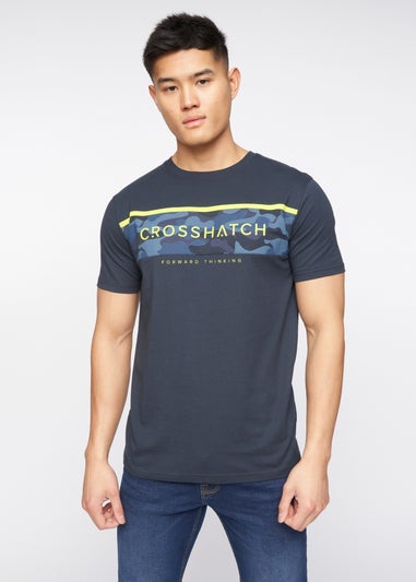 Crosshatch Navy  Neoline Camo T-Shirt