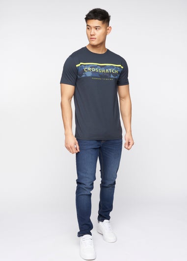 Crosshatch Navy  Neoline Camo T-Shirt