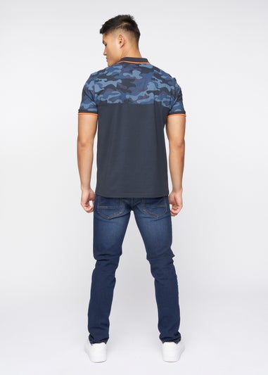 Crosshatch Navy Brightling Camo Polo