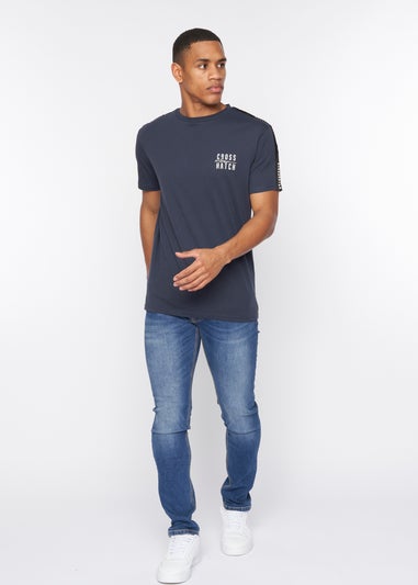 Crosshatch Navy  Tugford T-Shirt