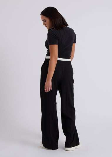 Urban Bliss Black Double Waistband Wide Leg Trouser