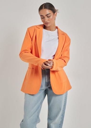 Urban Bliss Orange Linen Oversized Blazer