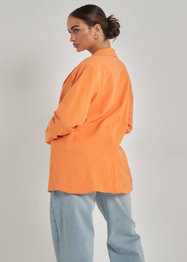 Urban Bliss Orange Linen Oversized Blazer