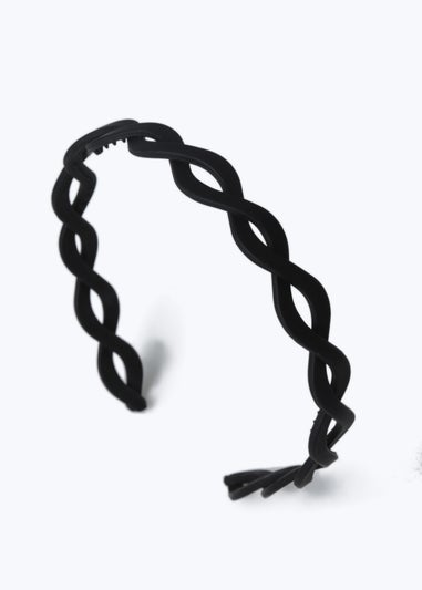 Muse Plastic Wave Headband In Black