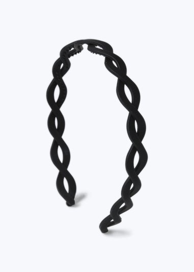 Muse Plastic Wave Headband In Black