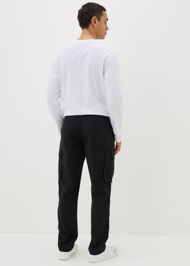 Black Basic Cargo Trousers