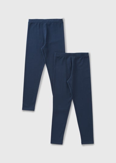 2 Pack Girls Navy Leggings (7-15yrs)