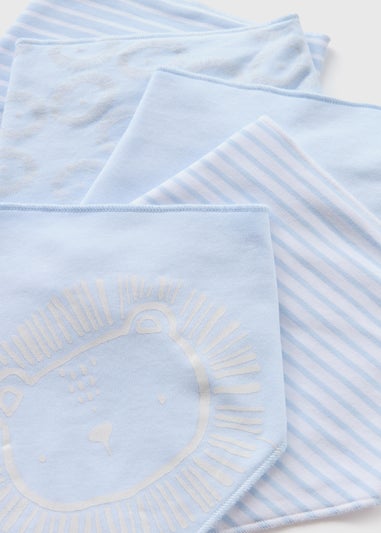 5 Pack Baby Blue Bandana Bibs