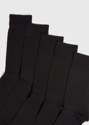 5 Pack Black Plain Socks