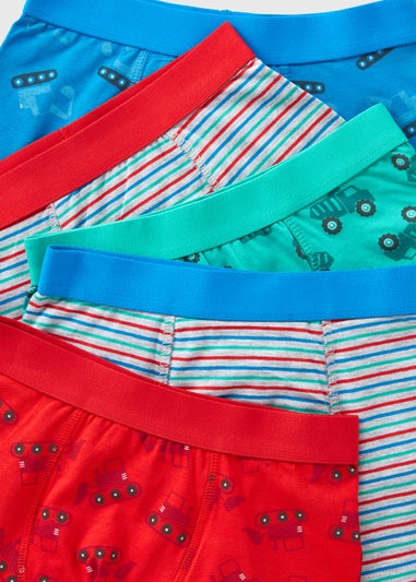 5 Pack Boys Multicolour Transport Boxers (4-16yrs)