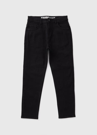 Boys Black Straight Fit Jeans (7-15yrs)