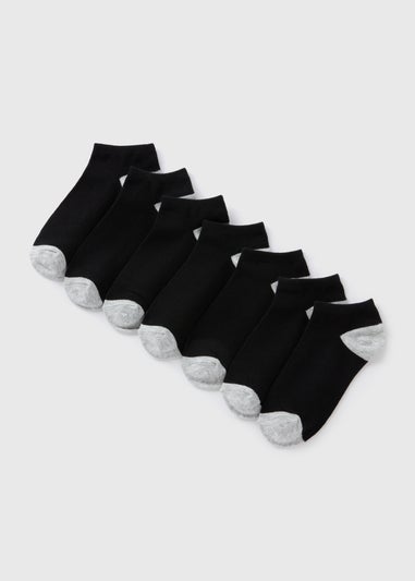 7 Pack Black Trainer Socks (Younger 6-Older 6.5)