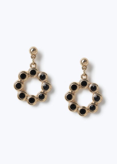 Muse Gold Rhinestone Circle Drop Earring