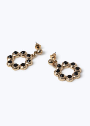 Muse Gold Rhinestone Circle Drop Earring
