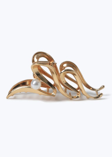 Muse Metal Squiggle Claw Clip In Gold