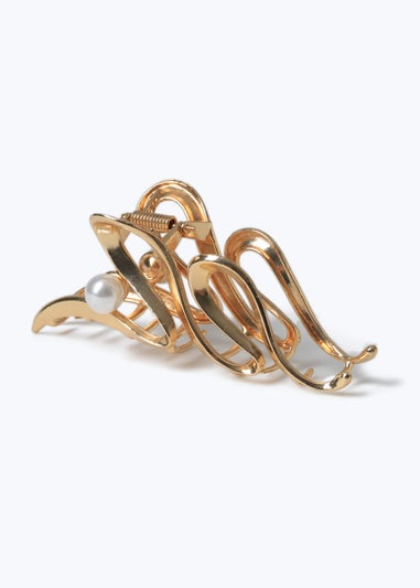 Muse Metal Squiggle Claw Clip In Gold