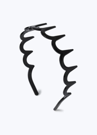 Muse Black Plastic Zigzag Headband