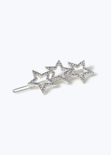 Muse Rhinestone Silver Star Hair Slides