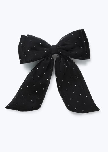 Muse Black Sparkle Bow Clip