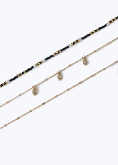 Muse Black Pearl And Spiral Anklet