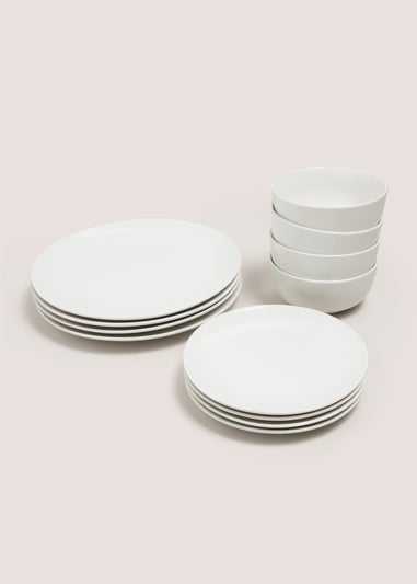 12 Piece White Dinner Set