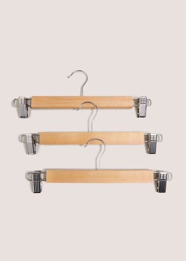 3 Pack Wood Trouser Hangers