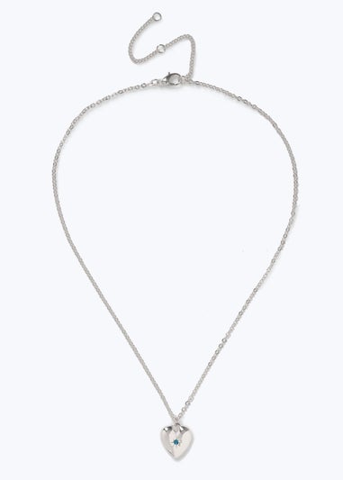 Muse March Birthstone Heart Pendant Necklace