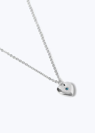 Muse March Birthstone Heart Pendant Necklace