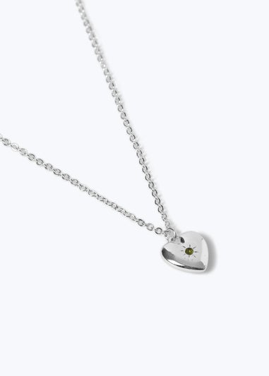 Muse August Birthstone Heart Pendant Necklace