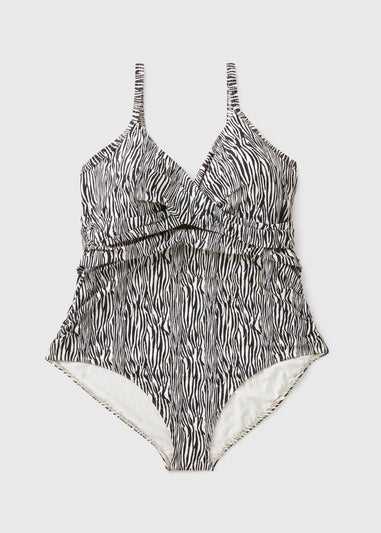 Brown Zebra Print Shapewear Swimsuit