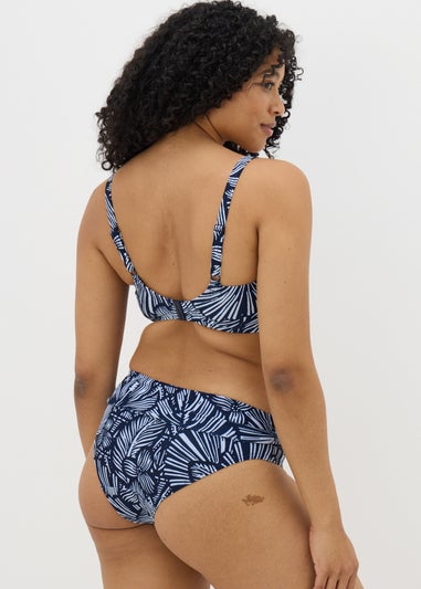 Navy Floral Twist Front Bikini Bottoms