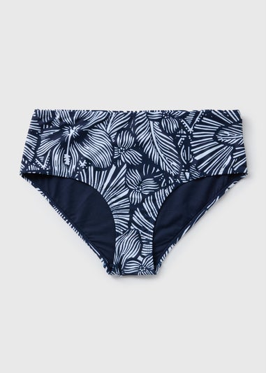 Navy Floral Midi Bikini Bottoms