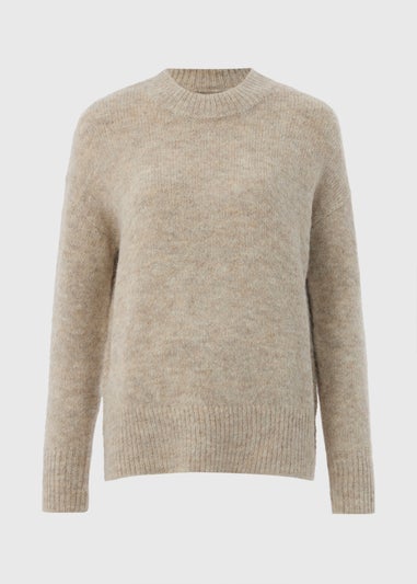 Beige Crew Neck Jumper